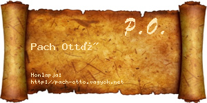 Pach Ottó névjegykártya